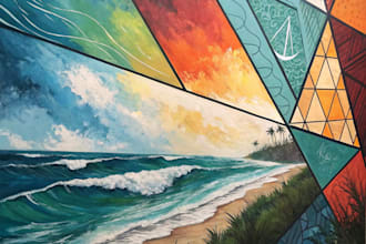 design unique abstract painting and modern artwork