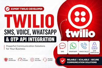 develop twilio SMS, voice, whatsapp and otp API integration