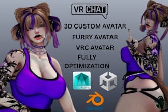 do custom furry avatar commission vrc avatar vr character vrchat nsfw 3d model