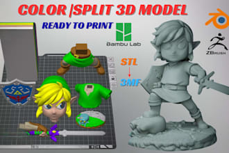 add color and slice 3d model, edit convert stl to 3mf for multicolor 3d printing