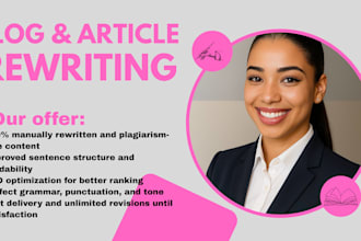 do seo article writing, blog writing and rewriting