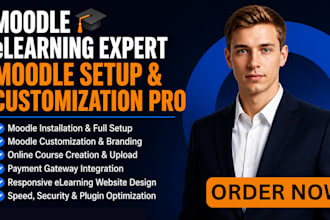 develop moodle website, moodle elearning website and moodle customization setup