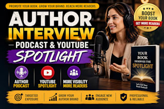 promote your book with author interview podcast and youtube spotlight