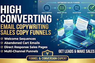 write persuasive email copywriting and landing page sales copy, email sequences