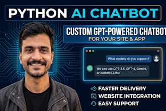 develop a python ai chatbot for your website or app