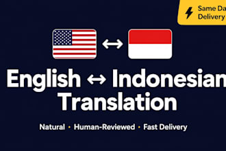 translate english to indonesian and the opposite