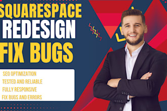 redsign and migrate your website squarespace, and fix errors