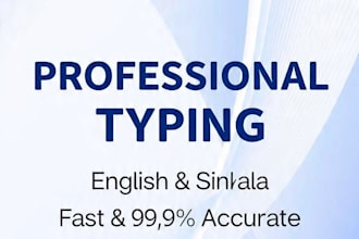 professional english and sinha typing, data entry in ms word