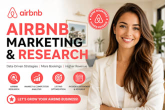 do airbnb promotion marketing research, hotel bookings, vrbo , listing, seo
