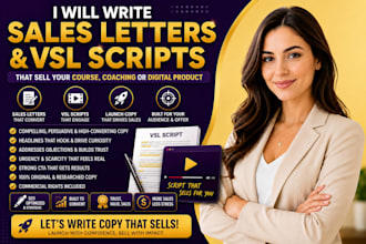 write a compelling sales letter vsl script for your course or offer launch