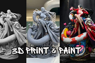 3d print and paint custom anime figure miniature painting resin figure printing