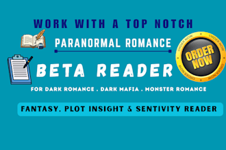 beta read dark romance, mafia romance or paranormal monster romance