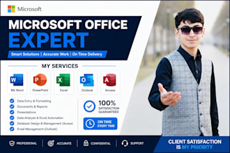 complete microsoft office tasks in excel, word, powerpoint, or access