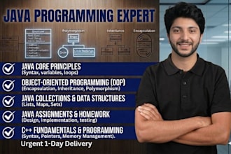 develop, fix java projects, oop java programming, assignments
