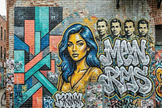 illustrate graffiti wall art, murals walls, wall art design