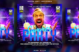 design night club party flyer social media post