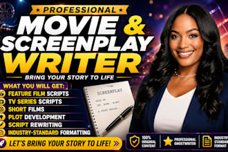 write movie script, film script, screenplay feature film script