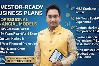 create a professional business plan and financial model