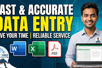 do data entry, PDF or jpeg to word or excel, copy paste,typing etc