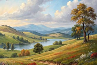 design beautiful handmade oil painting for wall art