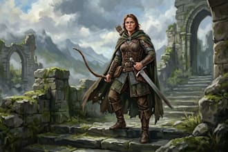 draw fantasy character art for dnd and rpg