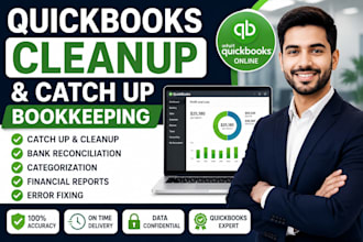 fix your quickbooks, do catch up bookkeeping and monthly bank reconciliation