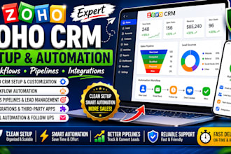 setup zoho CRM automation workflows zoho integration pipelines and customization
