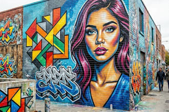 design professional graffiti wall art and murals