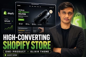 design a high converting shopify one product store with elixir theme