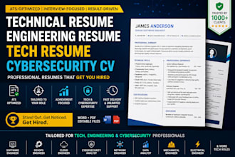 write technical resume, engineering resume, tech resume, and cybersecurity CV
