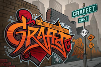 make professional graffiti logo and urban style art