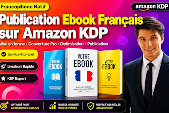 je vais publier votre ebook ou livre en franacis sur amazon KDP mise en forme
