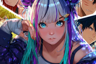 draw custom anime fan art and anime illustration