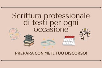 scrivo testi personalizzati per ogni tua occasione