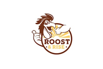 design food restaurant roost rise logo