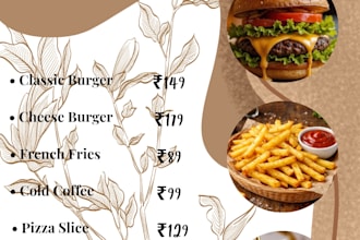 design professional restaurant menu in canva