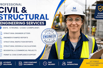civil and structural engineer letter, engineer stamped report, structural report