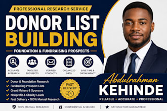 build a verified donor, sponsor, and foundation contact list