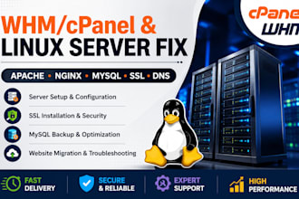 fix whm cpanel apache nginx mysql and linux server issues