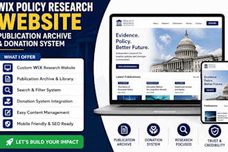 build wix policy research organization website publication archive donation site