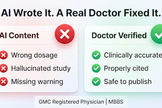 fact check and humanize ai health content as a gmc registered mbbs doctor