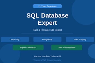 develop sql, postgresql, plsql and database solutions