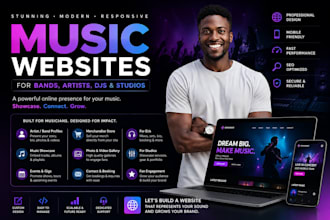 build and create a stunning music website for bands,artists, djs and studios