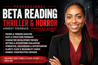 beta read your thriller or horror novel with pacing critique