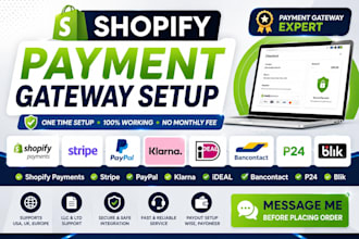 setup shopify payments, klarna, ideal, p24 and bancontact gateway