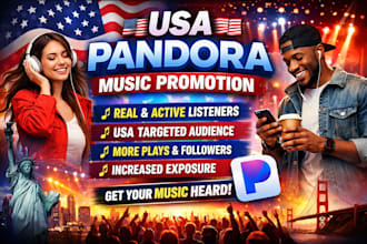 do USA organic pandora music promotion to active and real audience