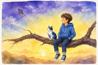 create professional watercolor children book illustration