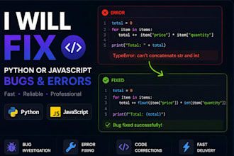 fix small python or javascript bugs and errors