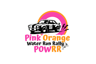 design car service pink orange water run rally logo