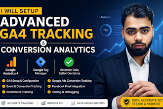 set up advanced ga4 tracking, google tag manager and conversion analytics